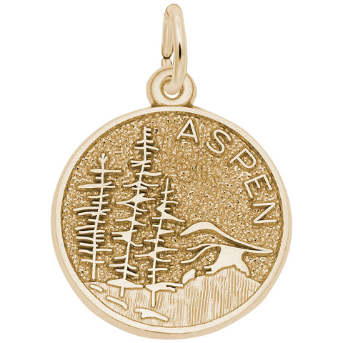 Aspen Scene Charm In Yellow Gold