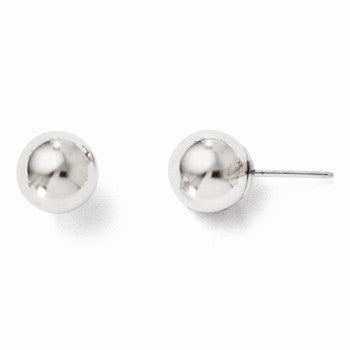 14k White Gold Polished 7mm Ball Post Earrings