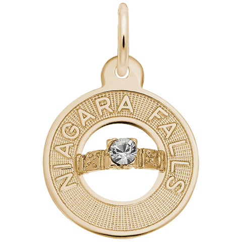 Niagara Falls Charm In Yellow Gold