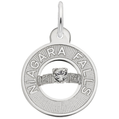 Niagara Falls Charm In 14K White Gold