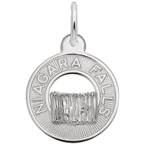 Niagara Falls Charm In 14K White Gold