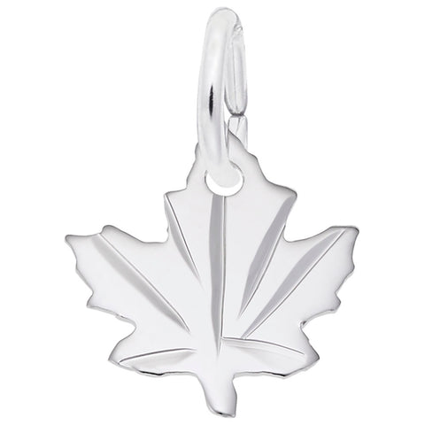 Maple Leaf Charm In Sterling Silver