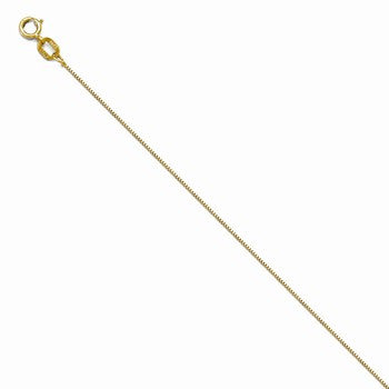 14K Yellow Gold Baby Box, 20 inch x 0.5mm, Jewelry Chains and Necklace