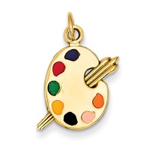 14k Gold Enameled Artist Palette Charm hide-image