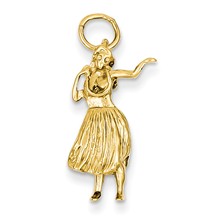 14k Gold 3-D Hula Dancer Charm hide-image