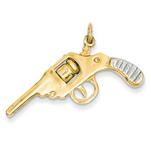 14k Gold Moveable Revolver Charm hide-image