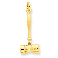 14k Gold 3-D Gavel Charm hide-image