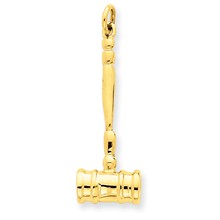 14k Gold 3-D Gavel Charm hide-image