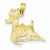 14k Gold Polished Reindeer Pendant, Pendants for Necklace