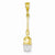 14k Gold & Rhodium 3-D Paint Brush Pendant, Classy Pendants for Necklace