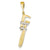 3-D Wrench Charm in 14k Gold & Rhodium