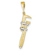 14k Gold & Rhodium 3-D Wrench Charm hide-image