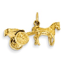 14k Gold 3-D Horse & Buggy Charm hide-image