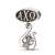 Sterling Silver LogoArt Alpha Chi Omega Oval With Lyre Dangle Bead