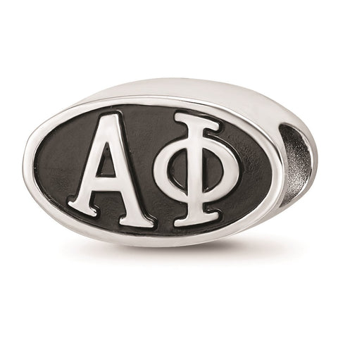 Sterling Silver LogoArt Alpha Phi Oval Letters Bead