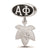 Sterling Silver LogoArt Alpha Phi With Oval Ivy Leaf Dangle Bead