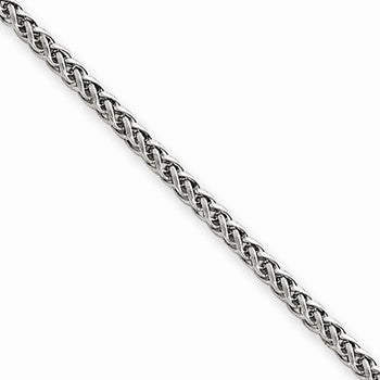 14K White Gold Wheat Chain