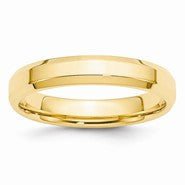 14k Yellow Gold 4mm Bevel Edge Comfort Fit Wedding Band