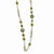 Brass-tone Aqua & Green Glass Beads & Enamel Necklace