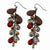 Black-plated Brown Hematite Glass Acrylic Bead Dangle Earrings