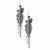 Black-plated Black Hematite Crystal Glass Beads Dangle Earrings