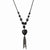 Black-plated Black Acrylic Beads Necklace