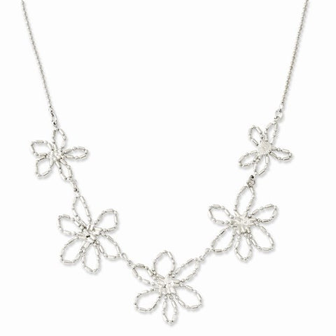 Silver-tone Flower Necklace