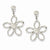 Silver-tone Flower Post Dangle Earrings