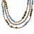 Copper-tone Green Teal & Brown Acrylic Beads Necklace