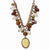 Copper-tone Multicolor Acrylic Beads & Mother of Pearl Necklace