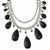 Silver-tone Clear Crystal Black & Hematite Beads Necklace