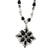 Silver-tone Clear/Black/Hematite Crystal & Acrylic Stone Necklace