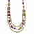 Brass-tone Purple Crystal Multistrand Necklace