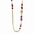 Brass-tone Purple & Smokey Brown Acrylic Beads Necklace