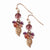 Rose-tone Pink Purple Acrylic Beads Dangle Earrings