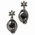 Black-plated Jet Clear Acrylic Beads Post Dangle Earrings