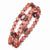 Rose-tone Pink & Purple Acrylic Beads Stretch Bracelet