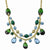 Brass-tone Teal & Green Acrylic Beads Necklace