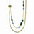 Brass-tone Teal & Green Acrylic Beads Necklace