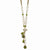 Brass-tone Green Crystal & Acrylic Beads Necklace