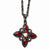 Black-plated Red Crystal Flower Necklace