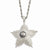 Silver-tone Hematite Epoxy Stone Star Pendant Necklace