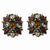 Black-plated Multicolored Glass Acrylic Beads Post Earrings