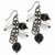 Black-plated Jet Clear Acrylic Beads Dangle Earrings