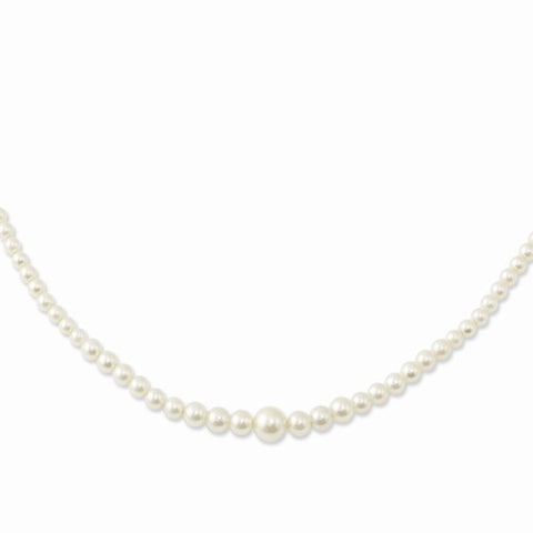 Gold-tone Graduated Simulated Pearl Necklace