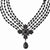 Black-plated Smokey & Black Crystal & Beads Necklace