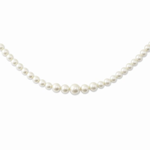 Gold-tone Graduated Simulated Pearl Necklace