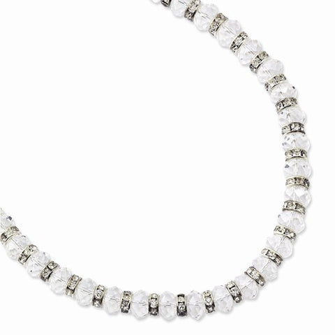 Silver-tone Clear Crystal Necklace