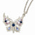 Silver-tone Blue Pink & Purple Crystals Necklace