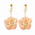 Lacquer Dipped Cream Pink Rose Dangle Earrings